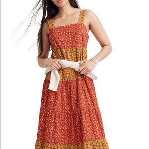 NWOT Madewell Button-Back Dress Colorblock Calico